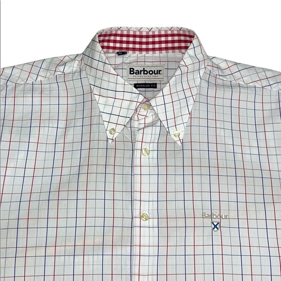 BARBOUR Men’s Collared DRESS SHIRT Reg Fit sz LARGE clean - Picture 4 of 6